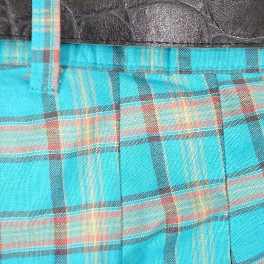 VTG High Waist Shorts Madras Bermuda Plaid Mom 11 - Picture 4 of 7